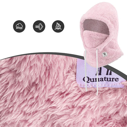 Qunature Warm Arctic Velvet winter ski balaclava made of fur, size M - pink – image 12