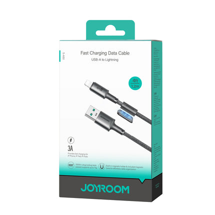JOYROOM USB-A - iPhone Lightning cable with organizer, magnetic holder, 1.2 m - gray – image 2