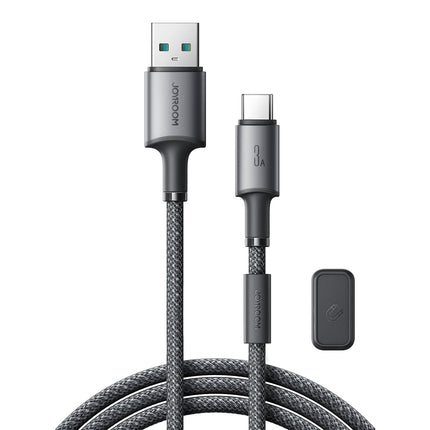 JOYROOM USB-A - USB-C cable with organizer and magnetic holder, 1.2 m - gray