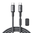 JOYROOM USB-C - USB-C cable with organizer and magnetic holder, 1.2 m - gray