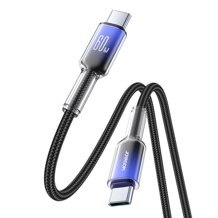 JOYROOM Crystal-Clear Series 60W USB-C - USB-C cable 1.2m - black – image 3