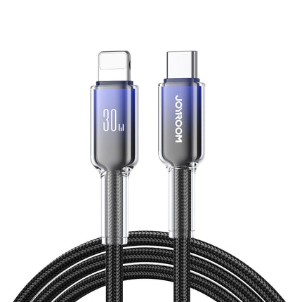 JOYROOM Crystal-Clear Series 30W USB-C - iPhone Lightning cable 1.2m - black