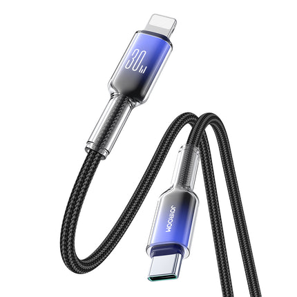 JOYROOM Crystal-Clear Series 30W USB-C - iPhone Lightning cable 1.2m - black – image 3