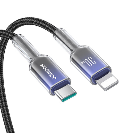 JOYROOM Crystal-Clear Series 30W USB-C - iPhone Lightning cable 1.2m - black – image 7