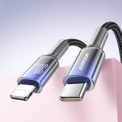 JOYROOM Crystal-Clear Series 30W USB-C - iPhone Lightning cable 1.2m - black – image 9