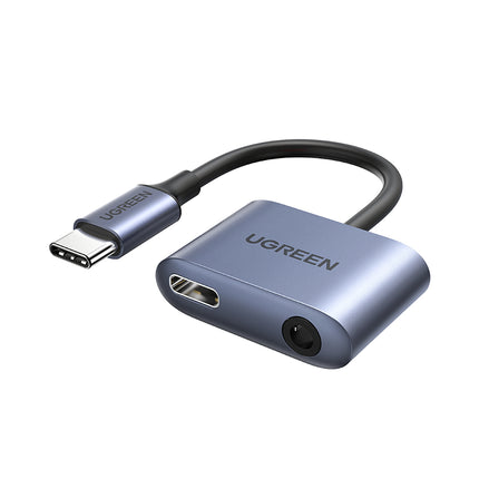 UGREEN USB-C - USB-C + 3.5mm mini jack audio adapter - gray