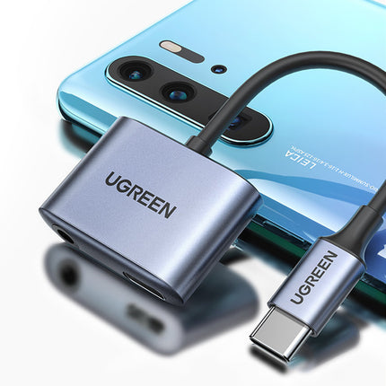 UGREEN USB-C - USB-C + 3.5mm mini jack audio adapter - gray – image 2