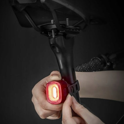 ROCKBROS Red rear LED bicycle light, STOP USB-C braking system - black – image 3