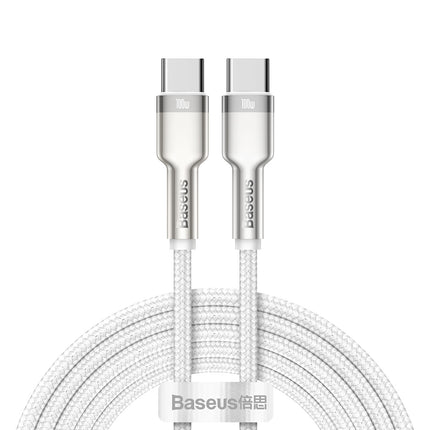 BASEUS Cable USB-C - USB-C Series Metal Data PD QC SCP 100W 5A 1m - white