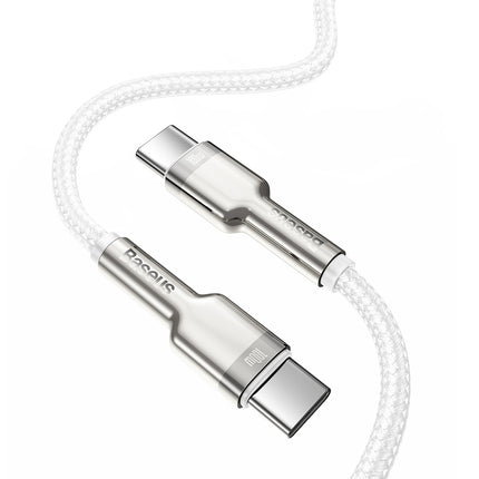 BASEUS Cable USB-C - USB-C Series Metal Data PD QC SCP 100W 5A 1m - white – image 3