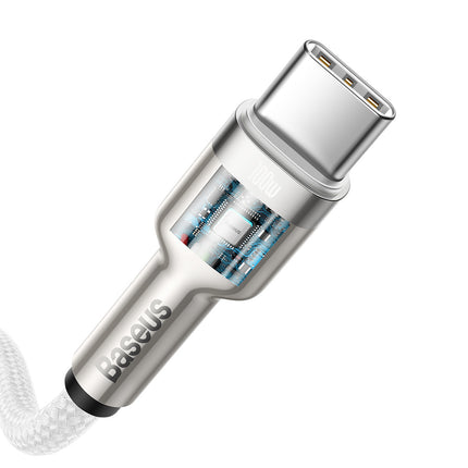 BASEUS Cable USB-C - USB-C Series Metal Data PD QC SCP 100W 5A 1m - white – image 4