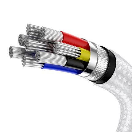 BASEUS Cable USB-C - USB-C Series Metal Data PD QC SCP 100W 5A 1m - white – image 5