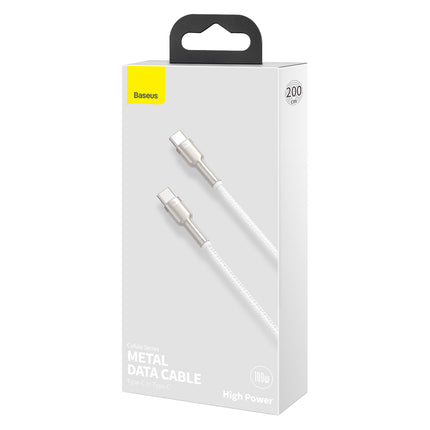 BASEUS Cable USB-C - USB-C Series Metal Data PD QC SCP 100W 5A 1m - white – image 7