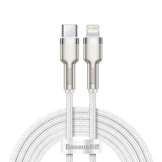 BASEUS iPhone USB-C cable - Lightning Series Metal Data 20W PD 2m - white