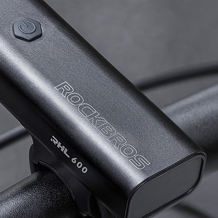 ROCKBROS Front bicycle light with flashlight function, white 600lm IPX6 USB-C - black – image 3