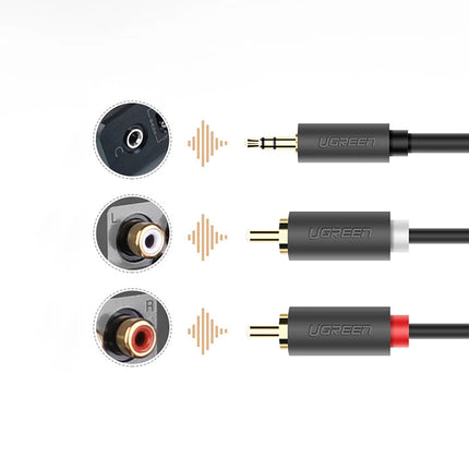 UGREEN Cable audio cable 3.5mm minijack (male) - 2RCA (male) 5m - gray – image 6
