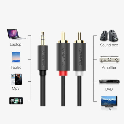 UGREEN Cable audio cable 3.5mm minijack (male) - 2RCA (male) 5m - gray – image 7