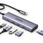 UGREEN 5in1 HUB adapter USB-C - USB-C PD / HDMI / 3x USB-A 3.0 - gray