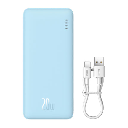 BASEUS Powerbank 20000mAh Airpow 20W with USB-A - USB-C cable 50cm - blue