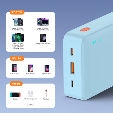 BASEUS Powerbank 20000mAh Airpow 20W with USB-A - USB-C cable 50cm - blue – image 11