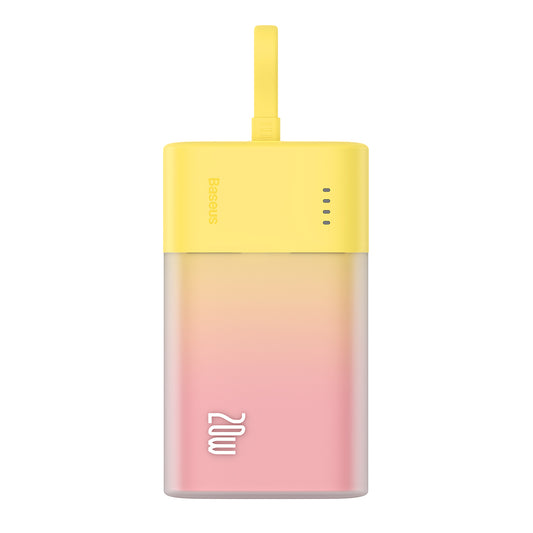 BASEUS Powerbank Popsicle 5200mAh 20W with Lightning cable 60W/20V/3A/30cm - yellow-pink
