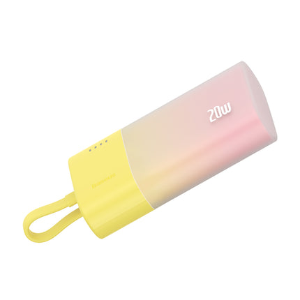 BASEUS Powerbank Popsicle 5200mAh 20W with Lightning cable 60W/20V/3A/30cm - yellow-pink – image 6