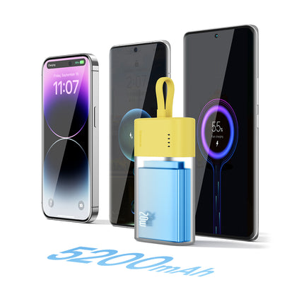 BASEUS Powerbank Popsicle 5200mAh 20W with Lightning cable 60W/20V/3A/30cm - yellow-pink – image 9