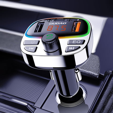 DUDAO R2PRO+ car transmitter with PD 25W Bluetooth 5.3 RGB charging ports - black and silver – image 2