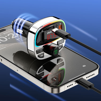 DUDAO R2PRO+ car transmitter with PD 25W Bluetooth 5.3 RGB charging ports - black and silver – image 3