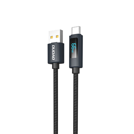 DUDAO L7T USB-A - USB-C cable 66W with LED display 1m - black