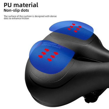 ROCKBROS Comfortable bicycle saddle with reflectors - black and red – image 4