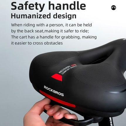 ROCKBROS Comfortable bicycle saddle with reflectors - black and red – image 5