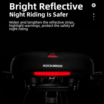 ROCKBROS Comfortable bicycle saddle with reflectors - black and red – image 6