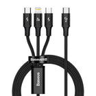 BASEUS 3in1 Cable USB-C - USB-C / iPhone Lightning / microUSB 20W PD 1.5m - black