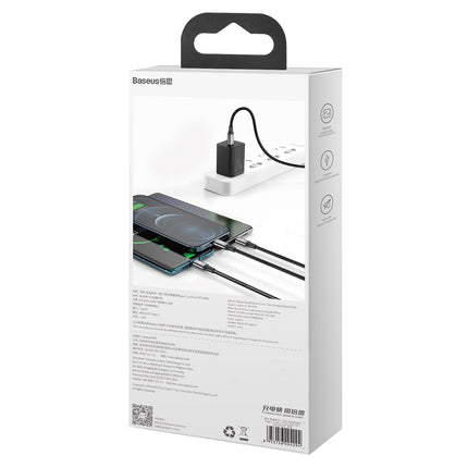 BASEUS 3in1 Cable USB-C - USB-C / iPhone Lightning / microUSB 20W PD 1.5m - black – image 8