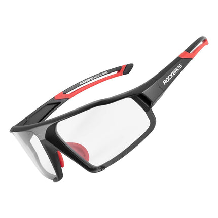ROCKBROS UV400 photochromic cycling glasses with case SP216BK - black and red