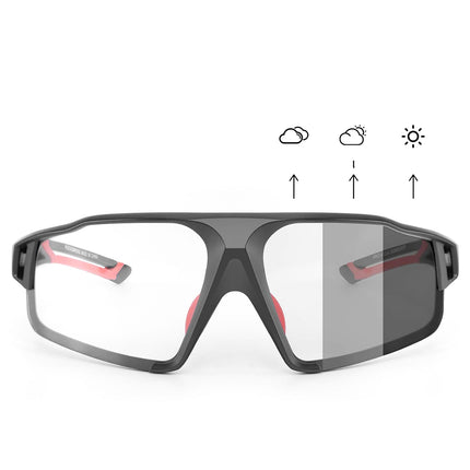 ROCKBROS UV400 photochromic cycling glasses with case SP216BK - black and red – image 3