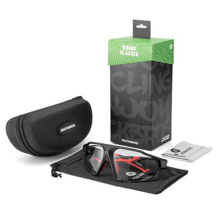 ROCKBROS UV400 photochromic cycling glasses with case SP216BK - black and red – image 7