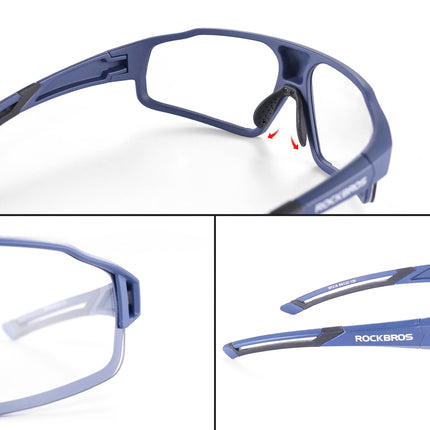 ROCKBROS UV400 photochromic cycling glasses with case SP216BL - blue – image 4