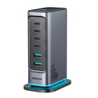 JOYROOM Charging station GaN multiport charger 65W EU 4x USB-C and 2x USB-A - dark gray