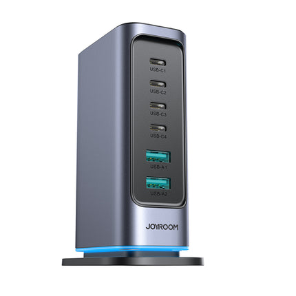 JOYROOM Charging station GaN multiport charger 65W EU 4x USB-C and 2x USB-A - dark gray – image 3