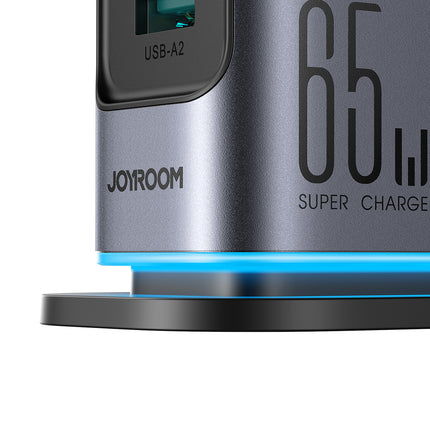 JOYROOM Charging station GaN multiport charger 65W EU 4x USB-C and 2x USB-A - dark gray – image 6