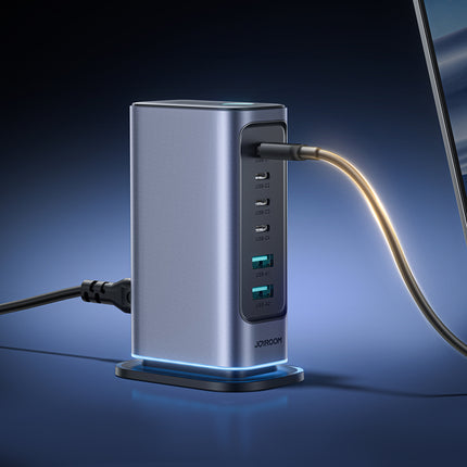 JOYROOM Charging station GaN multiport charger 65W EU 4x USB-C and 2x USB-A - dark gray – image 8