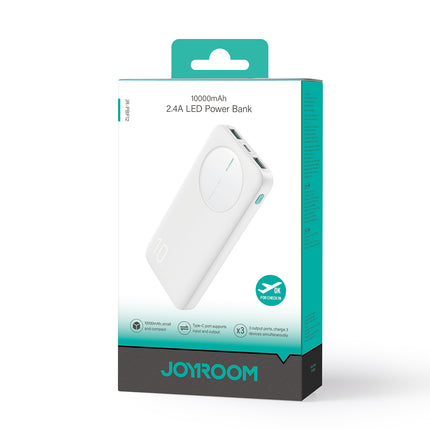JOYROOM Powerbank JR-PBF12 10000mAh 2.4A 2x USB-A 1x USB-C - white – image 7
