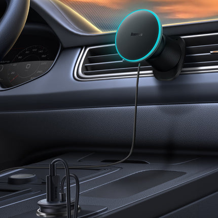 BASEUS iPhone car holder with 15W inductive charger for air vent - black – image 11
