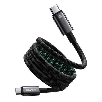 BASEUS Tungsten Gold cable with magnetic organizer USB-C 100W 1m - black