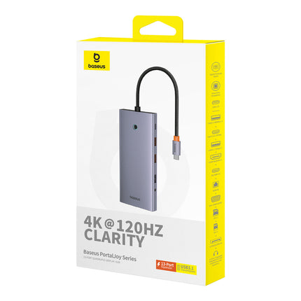 BASEUS 13in1 HUB adapter PortalJoy Series USB-C HDMI DP VGA USB-A PD RJ45 SD TF AUX - gray – image 5