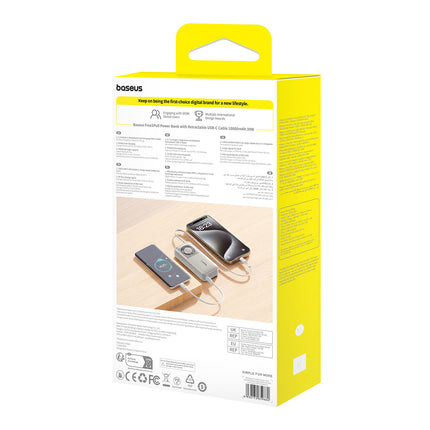 BASEUS Free2Pull 10000mAh 30W powerbank with USB-C port and retractable USB-C cable - gray – image 5