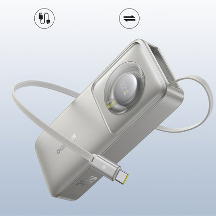 BASEUS Free2Pull 10000mAh 30W powerbank with USB-C port and retractable USB-C cable - gray – image 6