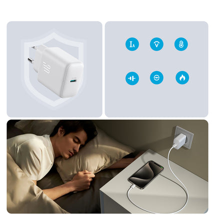 JOYROOM USB-C PD 30W QC SFC wall charger + 1m USB-C cable - white – image 11